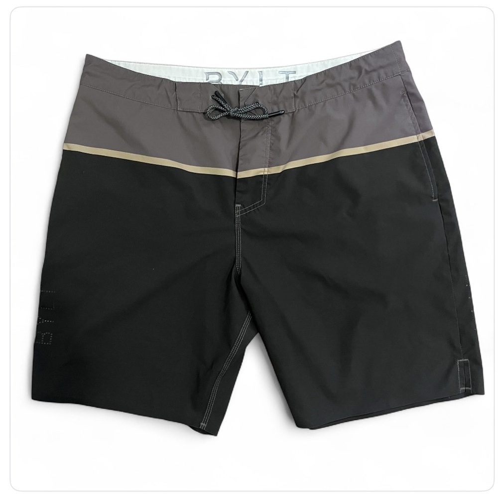 BYLT Coastal Boardshort Men’s Size XL Brown Colorblock Premium Basics Pockets